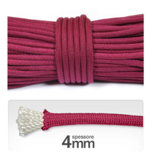 Cordino 4 mm "paracord" poliestere (3 metri) - Bordeaux