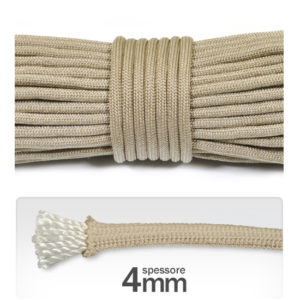 Cordino 4 mm "paracord" poliestere (3 metri) - Nocciola