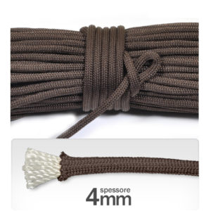 Cordino 4 mm "paracord" poliestere (3 metri) - Marrone