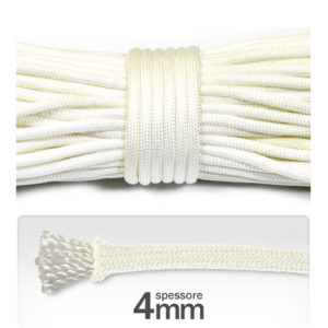 Cordino 4 mm "paracord" poliestere (3 metri) - Bianco