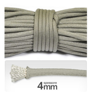 Cordino 4 mm "paracord" poliestere (3 metri) - Grigio