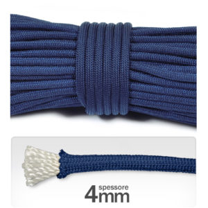 Cordino 4 mm "paracord" poliestere (3 metri) - Blu notte