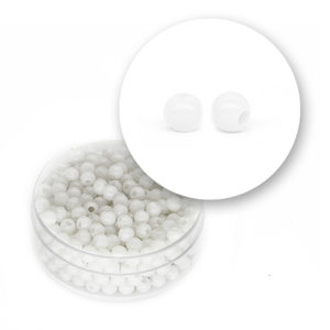 Perle liscie acrilico (11 grammi)  ø  4  mm - Bianco