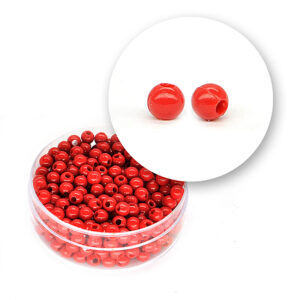 Perle liscie acrilico (11 grammi)  ø  4  mm - Rosso