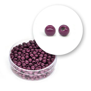 Perle liscie acrilico (11 grammi)  ø  4  mm - Viola scuro