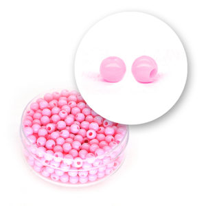 Perle liscie acrilico (11 grammi)  ø  4  mm - Rosa