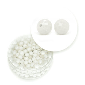 Perle sfaccettate acrilico (11  grammi) 4 mm - Bianco