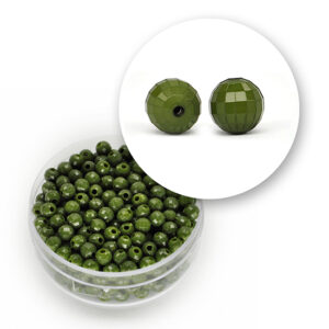 Perle sfaccettate acrilico (11  grammi) 4 mm - Verde oliva