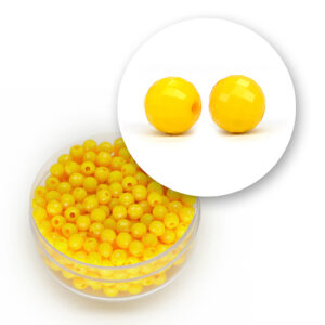 Perle sfaccettate acrilico (11  grammi) 4 mm - Giallo