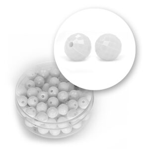 Perle sfaccettate acrilico (12  grammi) 6 mm - Bianco