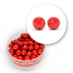Perle sfaccettate acrilico (12  grammi) 6 mm - Rosso