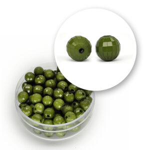 Perle sfaccettate acrilico (12  grammi) 6 mm - Verde oliva