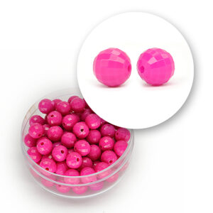 Perle sfaccettate acrilico (12  grammi) 6 mm - Fuxia