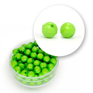 Perle sfaccettate acrilico (12  grammi) 6 mm - Verde fluo