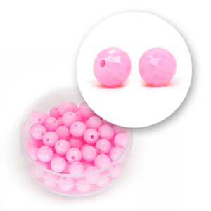Perle sfaccettate acrilico (12  grammi) 6 mm - Rosa