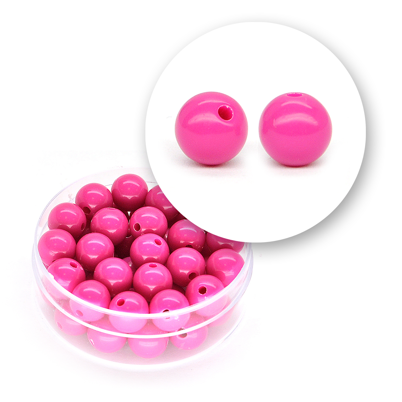 Perle liscie acrilico (11,5 grammi)  ø  8 mm - Fuxia