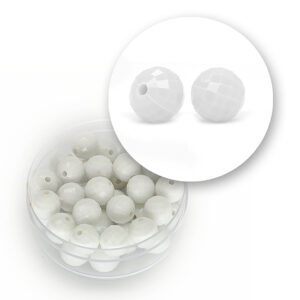 Perle sfaccettate acrilico (11,3  grammi) 8 mm - Bianco