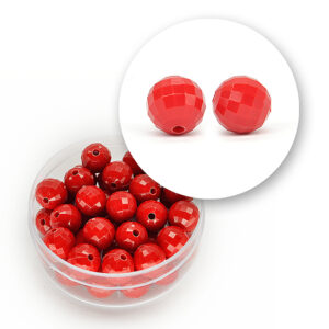 Perle sfaccettate acrilico (11,3  grammi) 8 mm - Rosso