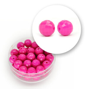 Perle sfaccettate acrilico (11,3  grammi) 8 mm - Fuxia