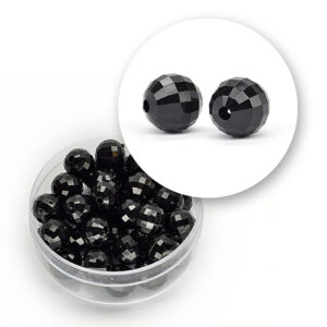 Perle sfaccettate acrilico (11,3  grammi) 8 mm - Nero