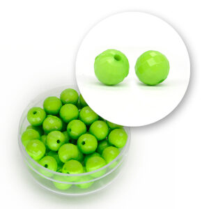 Perle sfaccettate acrilico (11,3  grammi) 8 mm - Verde fluo