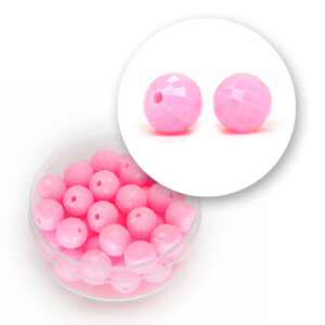 Perle sfaccettate acrilico (11,3  grammi) 8 mm - Rosa
