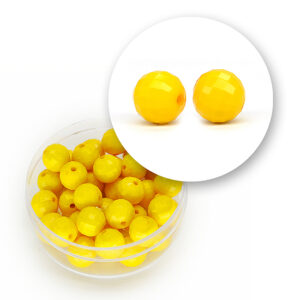 Perle sfaccettate acrilico (11,3  grammi) 8 mm - Giallo