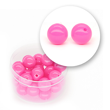 Perle liscie acrilico (17,3 grammi)  ø 10 mm - Fuxia fluo