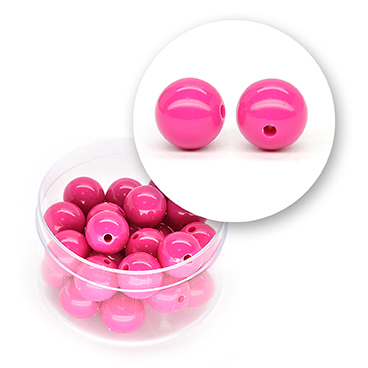 Perle liscie acrilico (17,3 grammi)  ø 10 mm - Fuxia