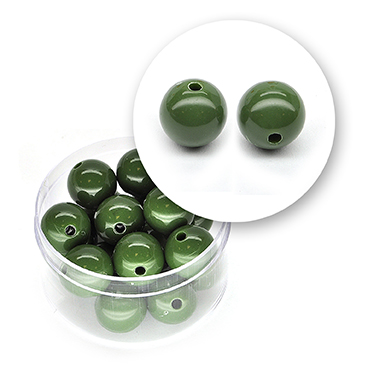 Perle liscie acrilico (22  grammi)  ø 12 mm - Verde