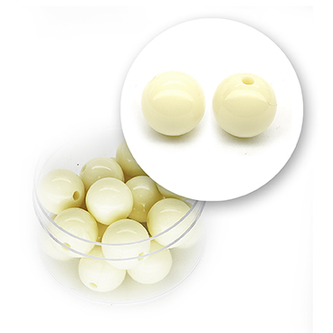 Perle liscie acrilico (22  grammi)  ø 12 mm - Avorio