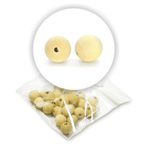 Perla sferica in legno (25 pz.) - 14 mm ø