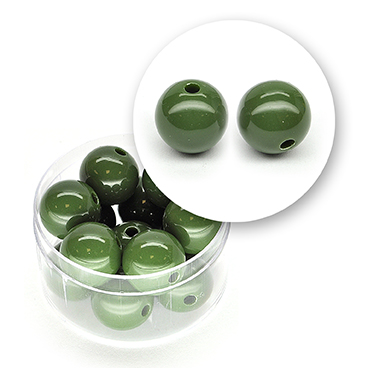 Perle liscie acrilico (25,3  grammi)  ø 14 mm - Verde
