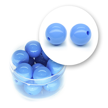 Perle liscie acrilico (25,3  grammi)  ø 14 mm - Cielo
