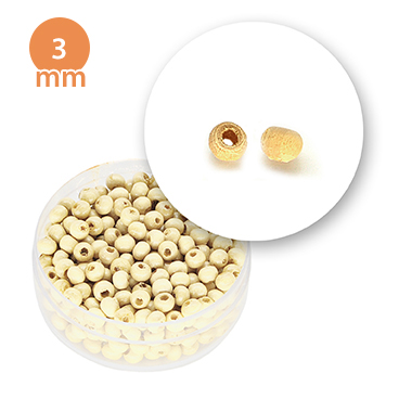 Perla tonda in legno colorata (7,7 grammi) 3 mm ø - Legno grezzo