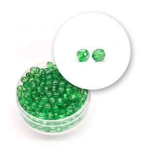 Perle sfaccettate trasparenti (11 grammi) Ø 4 mm - Verde scuro