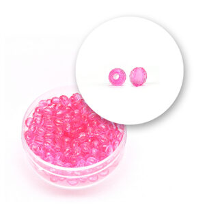 Perle sfaccettate trasparenti (11 grammi) Ø 4 mm - Fuxia