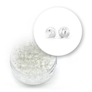 Perle sfaccettate trasparenti (12 grammi) Ø 6 mm - Bianco