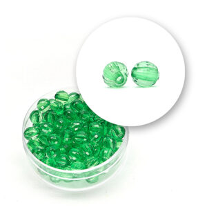 Perle sfaccettate trasparenti (12 grammi) Ø 6 mm - Verde scuro