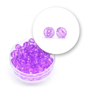 Perle sfaccettate trasparenti (12 grammi) Ø 6 mm - Lilla
