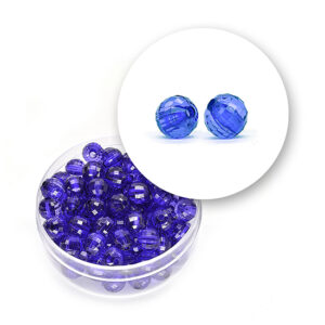 Perle sfaccettate trasparenti (12 grammi) Ø 6 mm - Blu