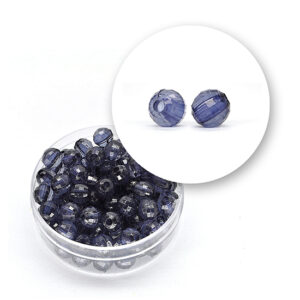 Perle sfaccettate trasparenti (12 grammi) Ø 6 mm - Grigio