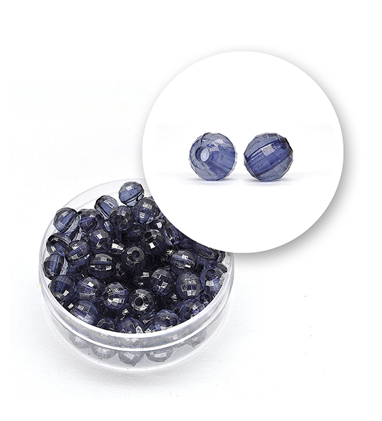 Perle sfaccettate trasparenti (12 grammi) Ø 6 mm - Grigio