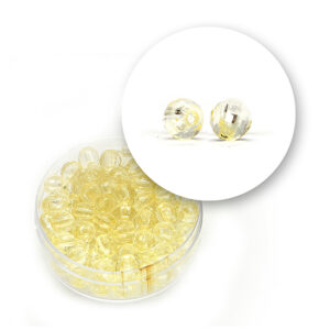 Perle sfaccettate trasparenti (12 grammi) Ø 6 mm - Avorio
