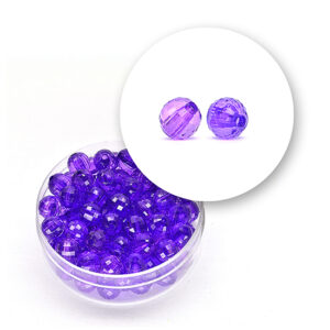 Perle sfaccettate trasparenti (12 grammi) Ø 6 mm - Viola