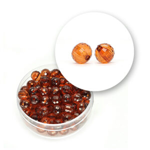Perle sfaccettate trasparenti (12 grammi) Ø 6 mm - Marrone