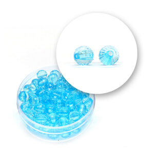 Perle sfaccettate trasparenti (12 grammi) Ø 6 mm - Cielo