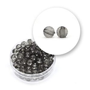 Perle sfaccettate trasparenti (12 grammi) Ø 6 mm - Nero