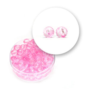 Perle sfaccettate trasparenti (12 grammi) Ø 6 mm - Rosa