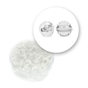 Perle sfaccettate trasparenti (11,3 grammi) Ø 8 mm - Bianco